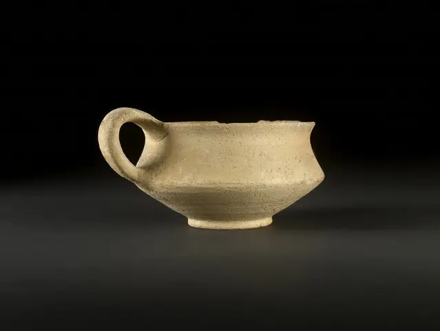 Plain White Wheel-Made Carinated cup - image 1